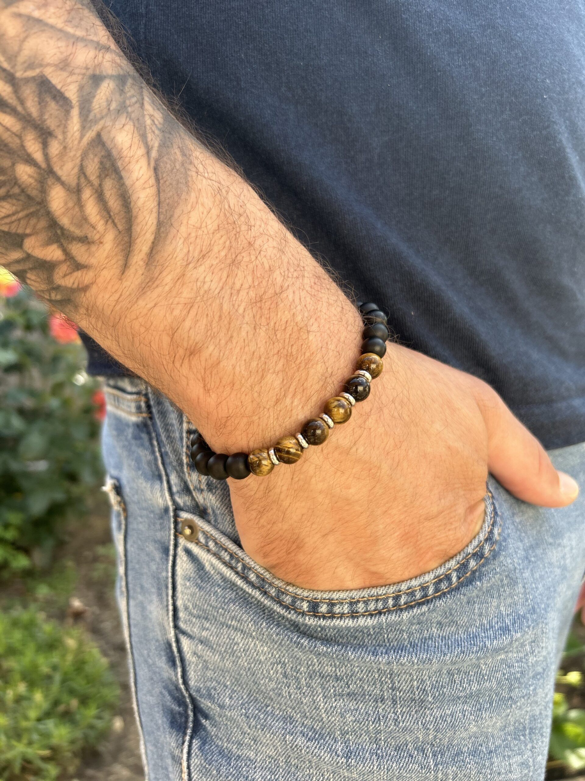 Bracelet pierre ronde en pierre naturelle – Image 2