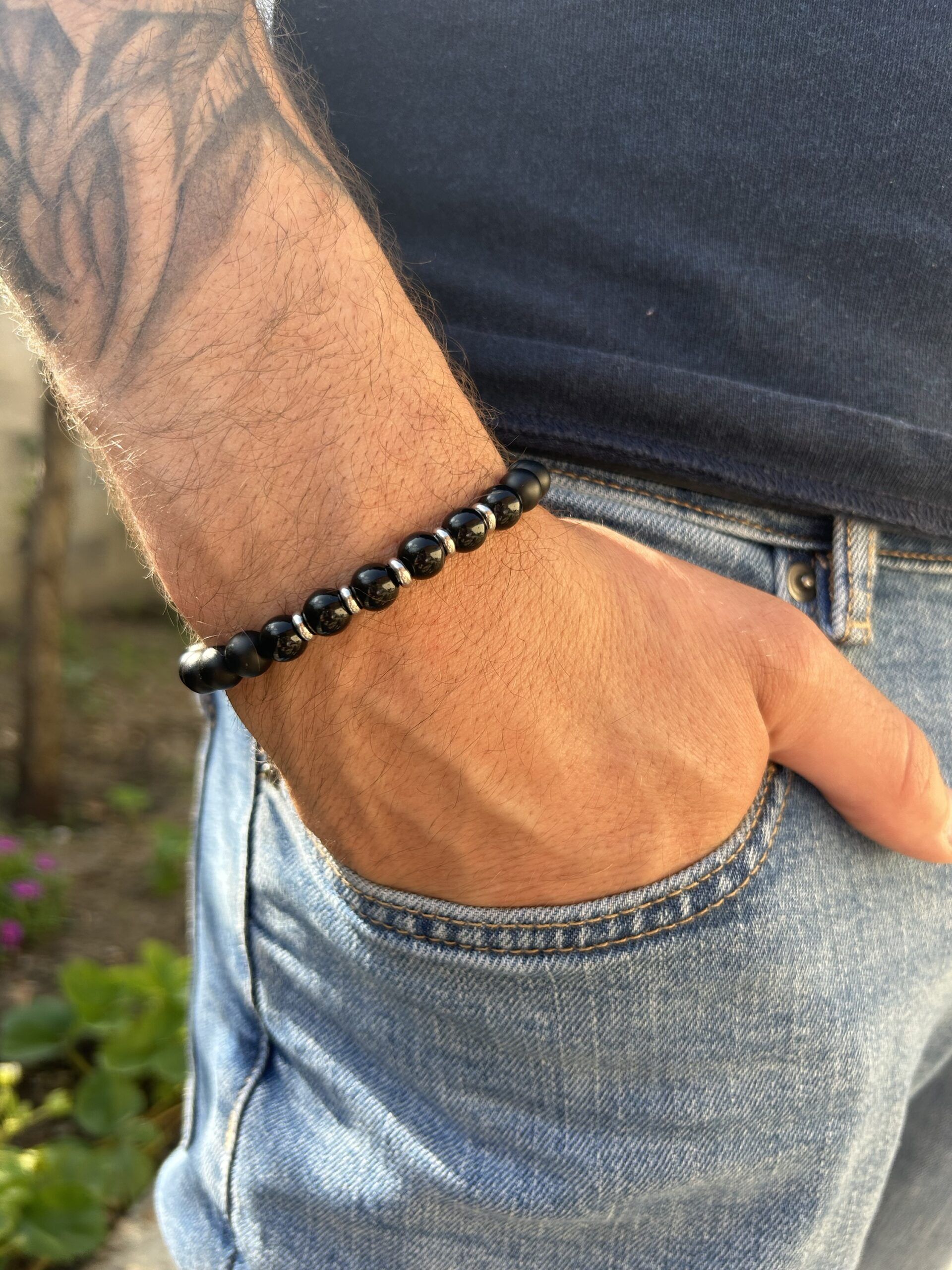 Bracelet pierre ronde en pierre naturelle